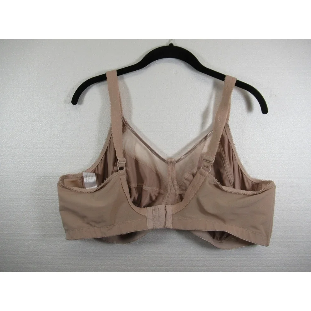 Goddess Keira Unlined Banded Bra 48H Fawn Beige Satin Wireless Shiny Satin 6093